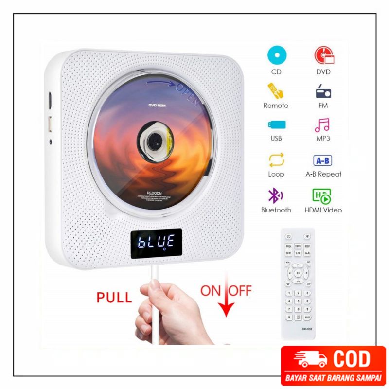 Jual ORI ELECTRO DVD/CD Player Portable Bluetooth WallMounted DVDs