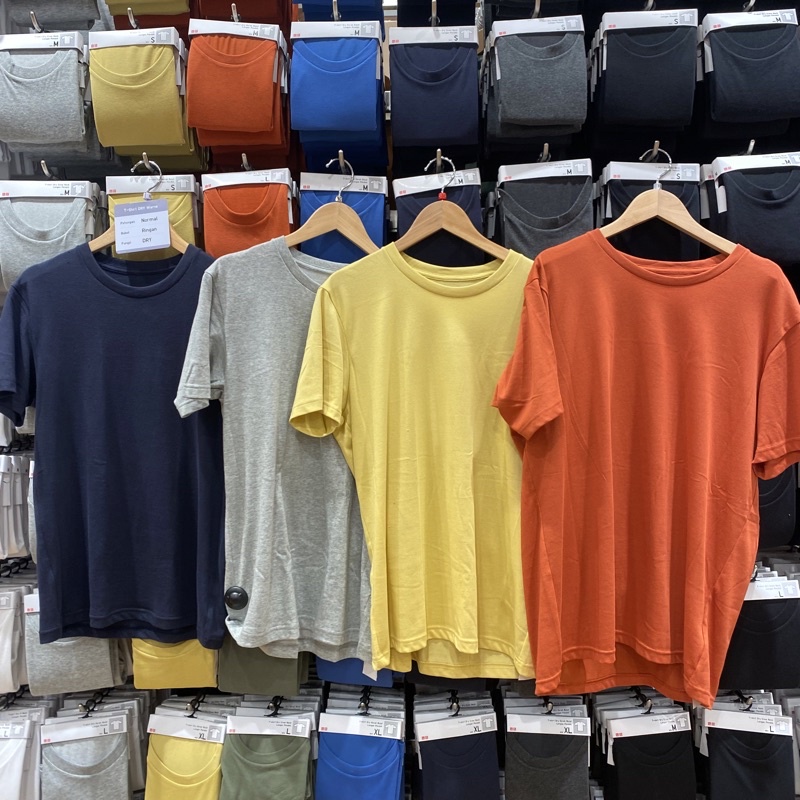 Jual Penawaran Terbatas Sampai Juni Kaos T Shirt Dry Warna Crew Neck Lengan Pendek Uniqlo