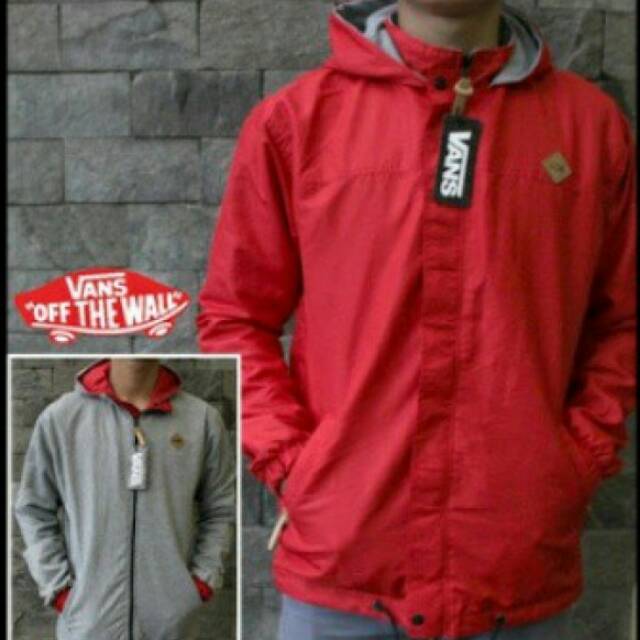 Jual Jaket Vans BB Merah Abu Shopee Indonesia