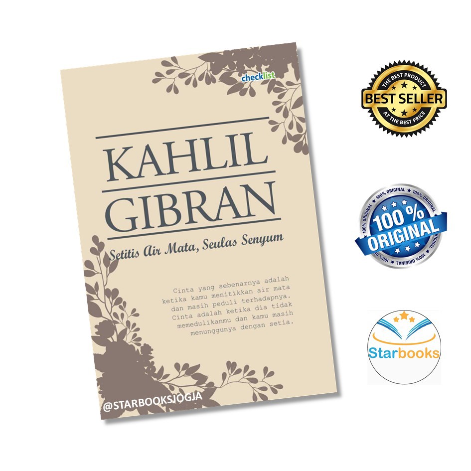 Jual ORIGINAL!! PUISI SETITIS AIR MATA, SEULAS SENYUM KAHLIL GIBRAN ...