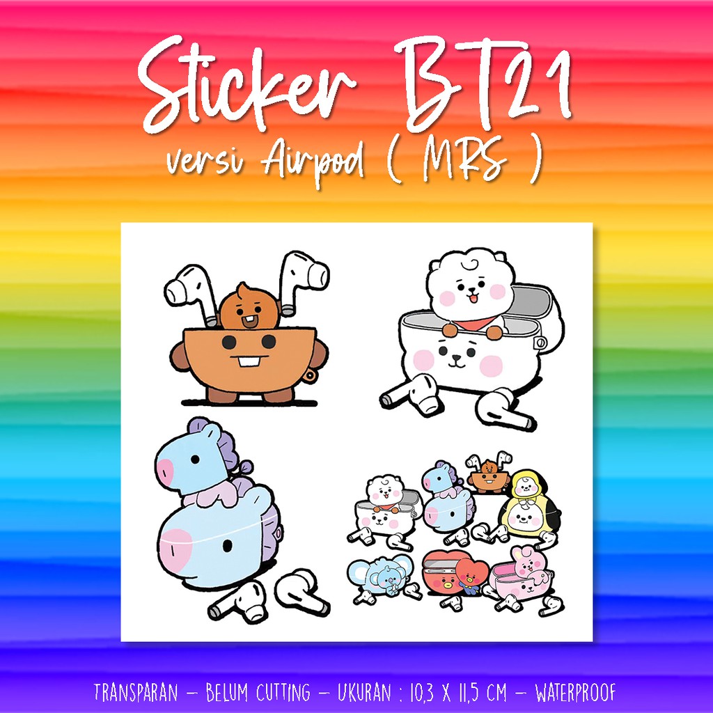 Jual Stiker Transparan BT21 Together Berbagai Versi Sticker KPOP BTS ...