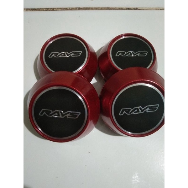 Jual Dop center velg logo RAYS. Variasi kerucut merah. Diameter 6,5 cm ...