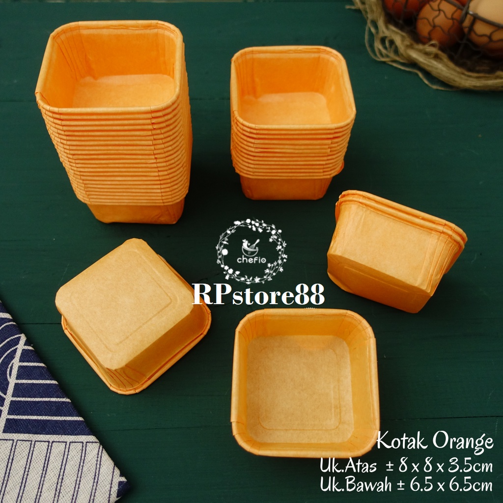 Jual Chefio Paper Cup Cupcake Case Persegi Kotak Kertas Muffin Roti Kue ...
