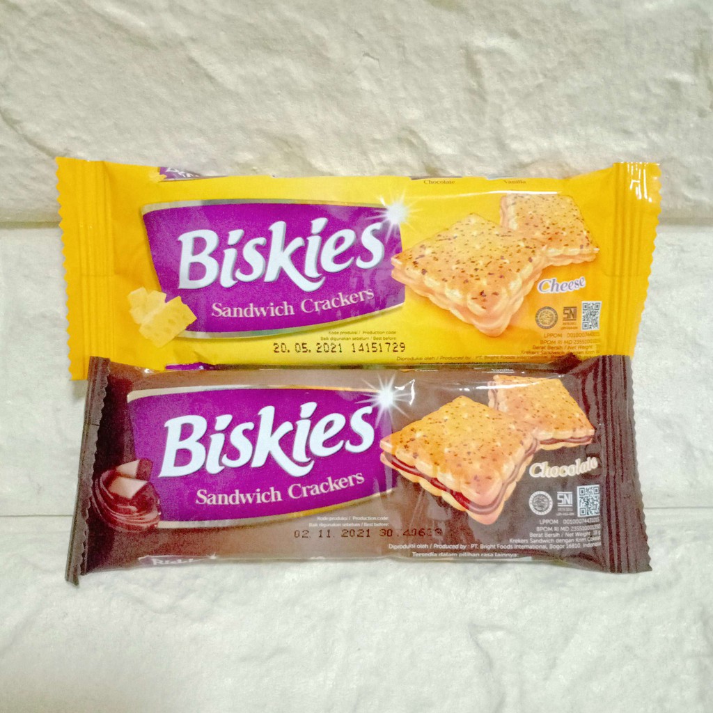 Jual Biskies Sandwich Crackers Sachet 18gr Cheese Chocolate Krekers