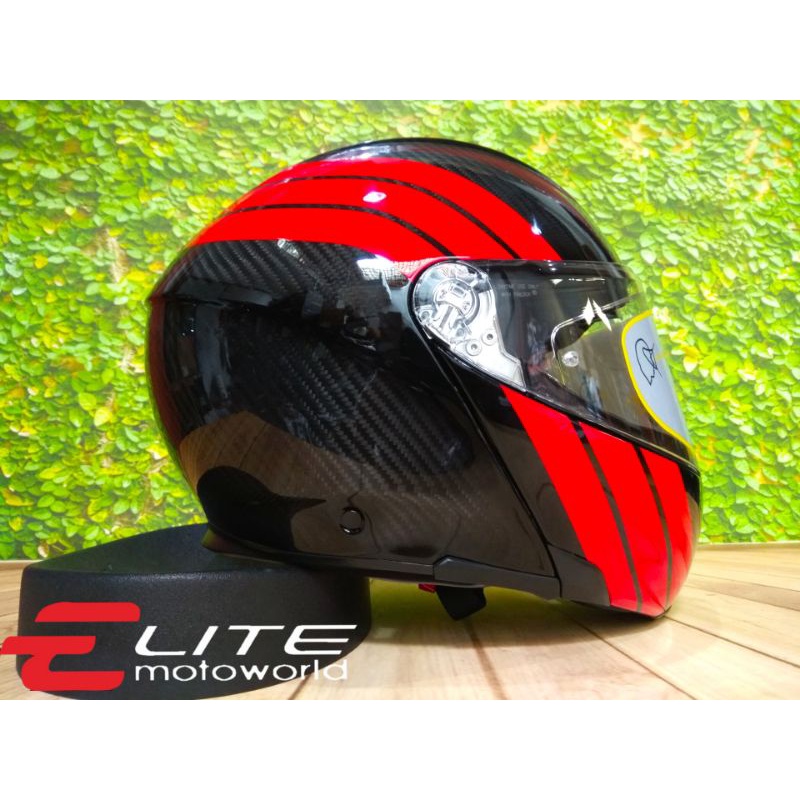 Jual HELM AGV SPORTMODULAR STRIPES CARBON RED ORIGINAL PRODUK AGV