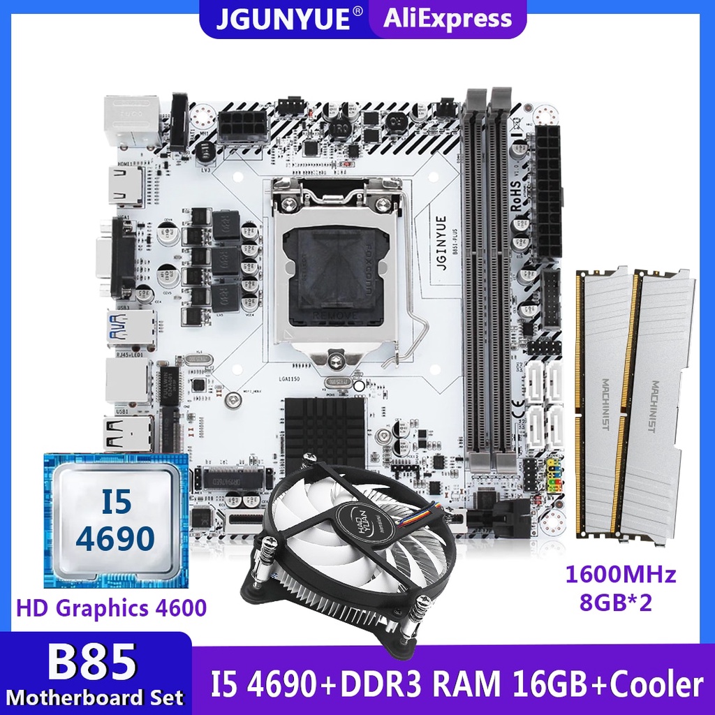 Jual PREORDER JGINYUE B85I-PLUS Motherboard LGA 1150 Kit Core I5 4690 CPU  16G=2*8G DDR3 RAM NVME M.2 Mini-itx Integrated Graphics + Fan Set | Shopee  Indonesia