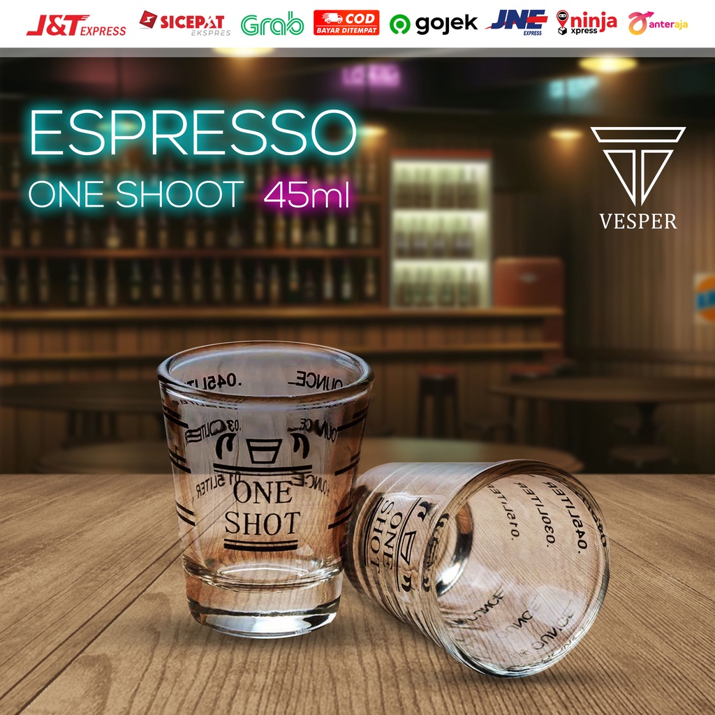 Jual Espresso One Shot Glass Gelas Ukur Sloki Kopi Oneshot Gelas Seloki Takar Espresso 5238