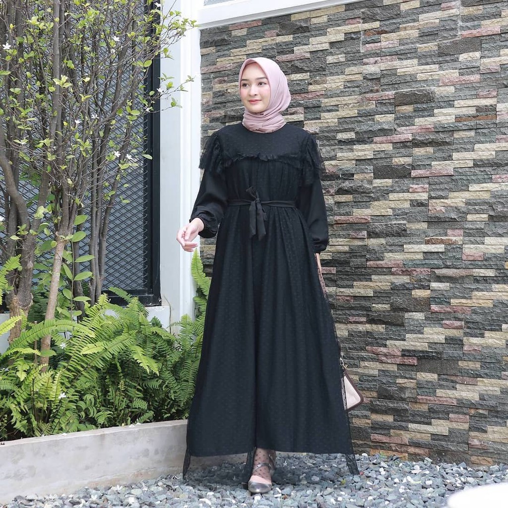 Product image MIRA MAXY DRESS BRUKAT POLKA GAMIS KONDANGAN TILE BRUKAT Premium Fashion Muslim Wanita TERLARIS