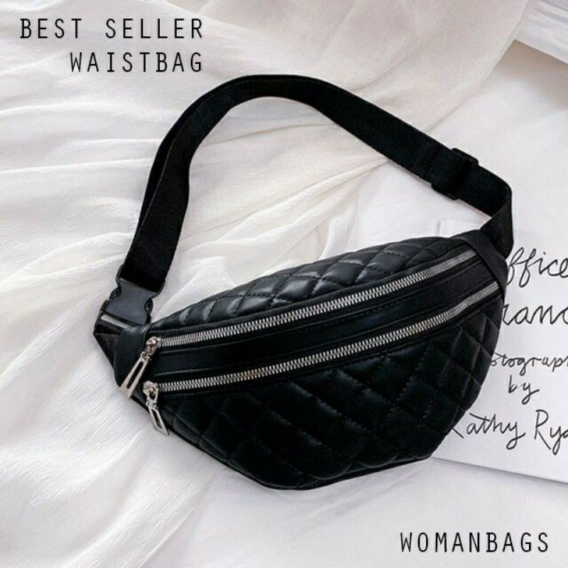 Jual Tas Pinggang Wanita Tas Waistbag Motif Bordir Dua Ruang Terbaru