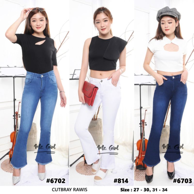 Jual ( Size 31 - 34 ) MC girl Celana Jeans Cutbray Rawis Jumbo / Celana ...