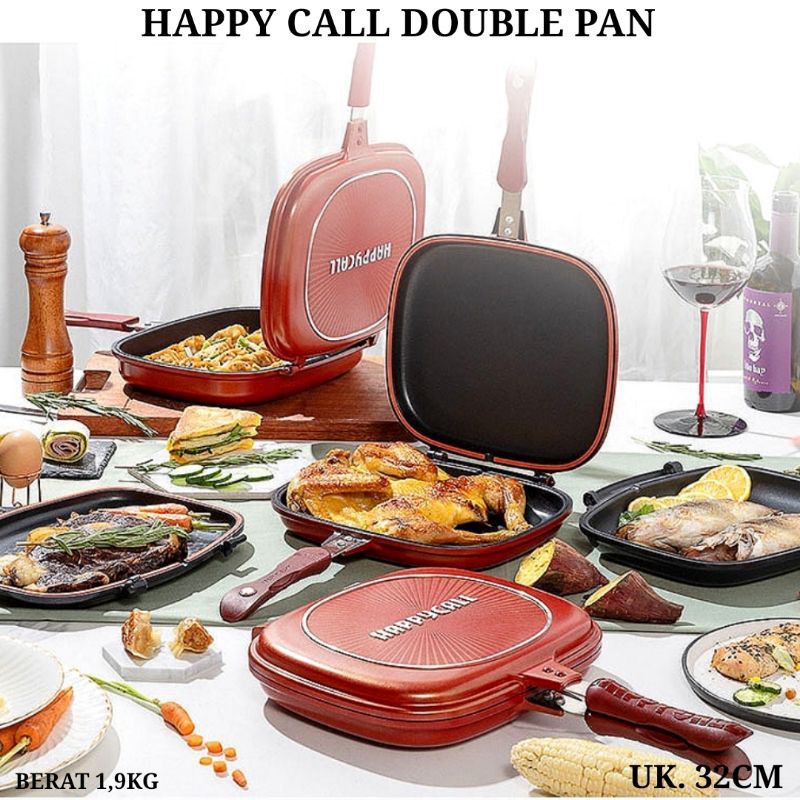 Jual Happy call double pan 32 cm/ Grill pan Shopee Indonesia