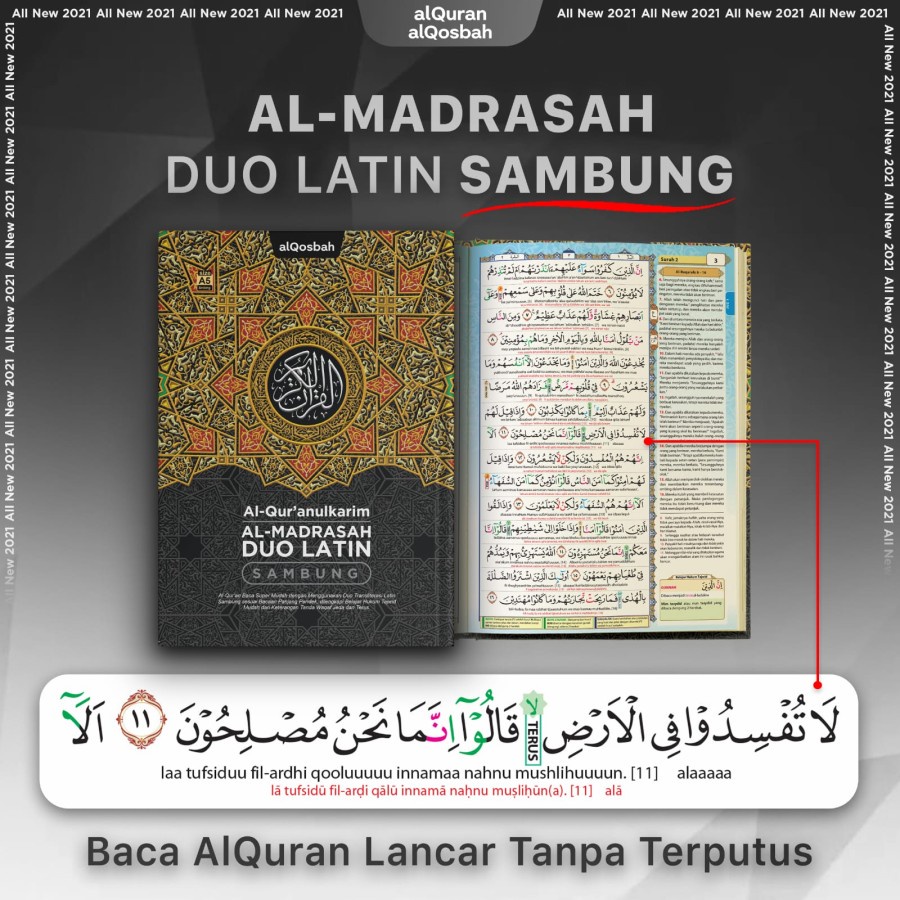 Jual Alquran Tajwid Terjemah Latin Al-Madrasah Duo Latin Uk BESAR A4 Al ...