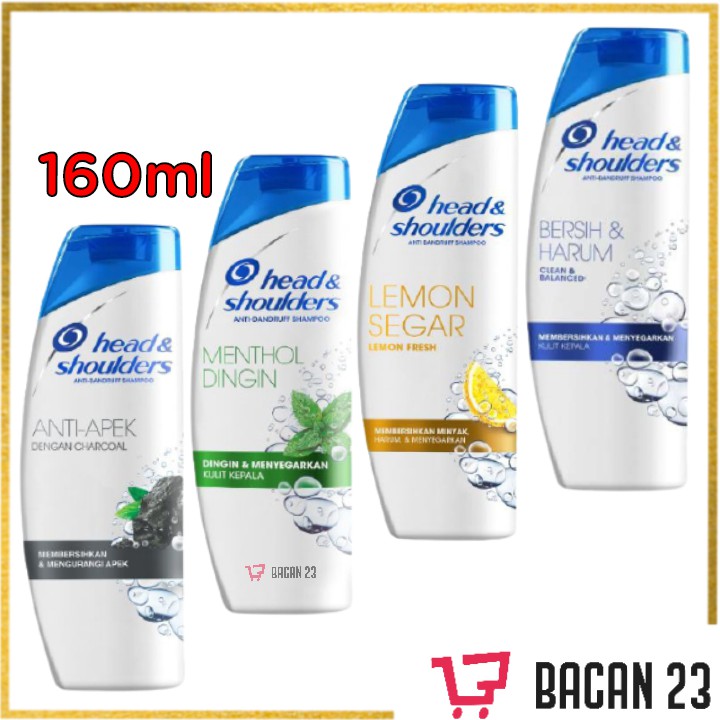 Head & Shoulders Shampoo ( 160ml ) ( Mentol Dingin / Lemon Segar )Sampo Anti Ketombe / Bacan 23