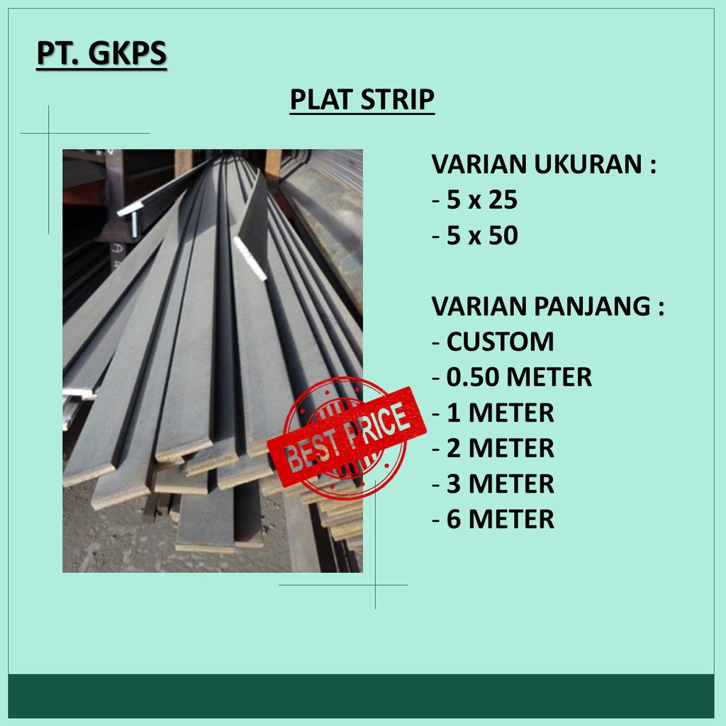 Jual Besi Plat Strip 5 x 25 x 1 Meter | Shopee Indonesia