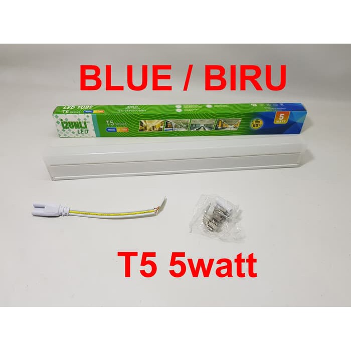 Jual Lampu Set neon tube 5 watt cahaya BIRU TL T5 LED 30cm Merk IZUNLI ...