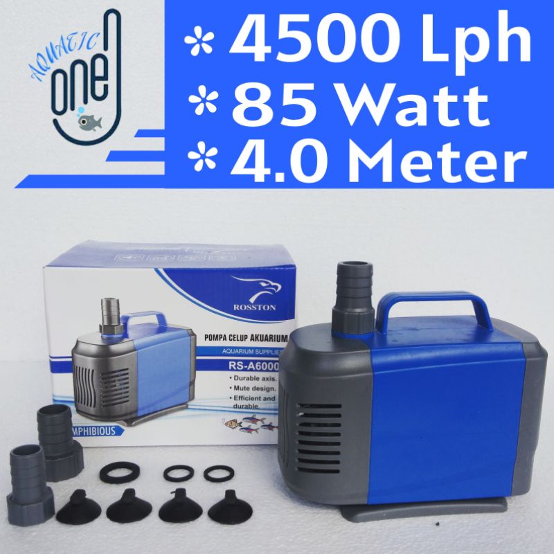 Jual mesin pompa filter celup ph aquarium kolam ROSSTON RS A 6000