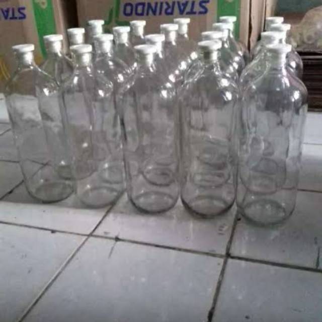 Jual Botol Kaca Bening 1 Liter Untuk Botol Jamu Botol Bensin Shopee