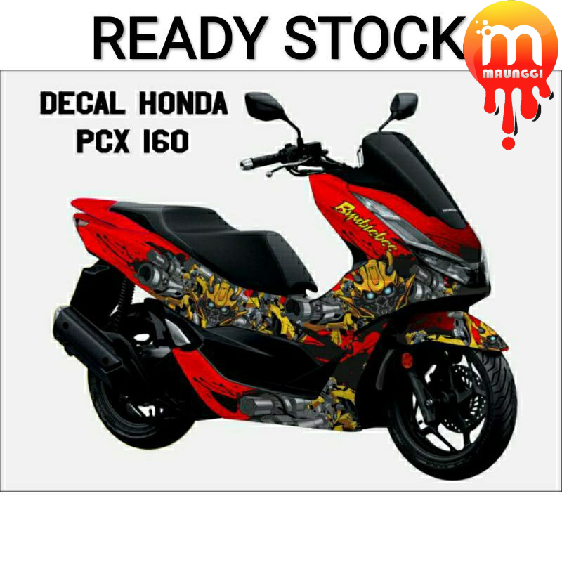 Jual Decal pcx 160 full body Striping motor honda pcx 160 merah Sticker ...