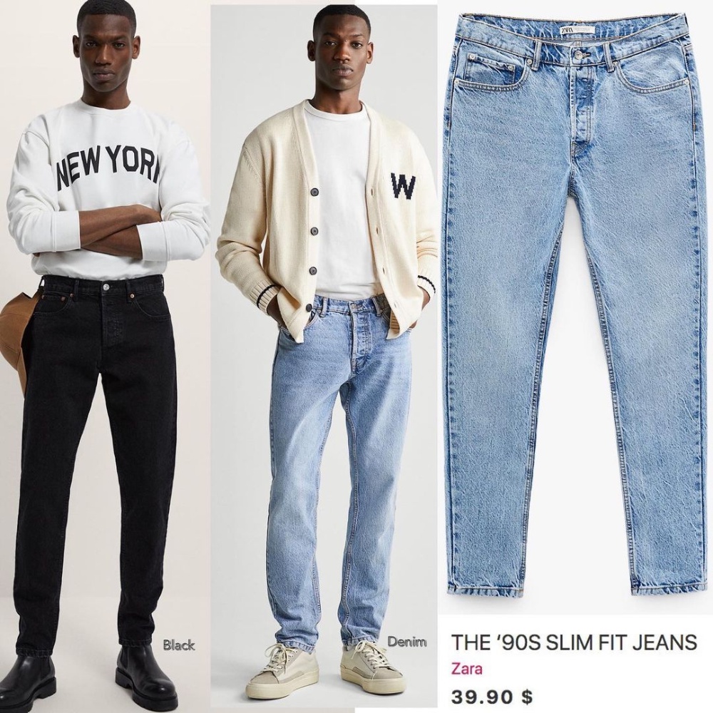 Mens zara jeans slim hot sale fit