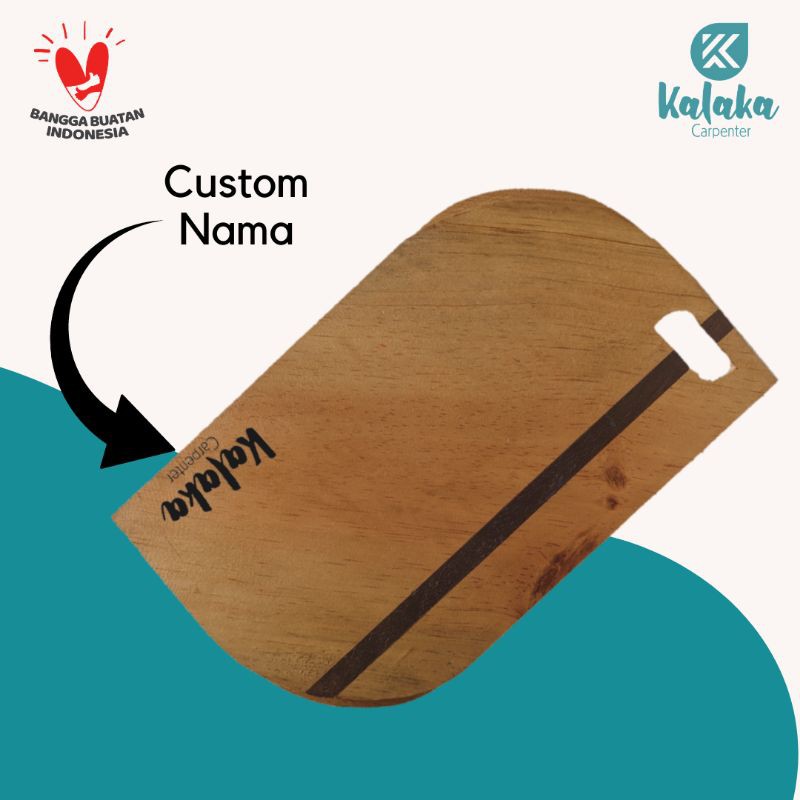 Jual [Custom Nama] Talenan Kayu Unik Kalaka Bentuk Wajik, Wooden ...