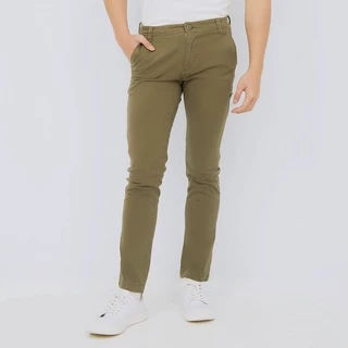 M231 Celana Panjang Pria Chino Pants Slim Fit Stretch Olive C1142