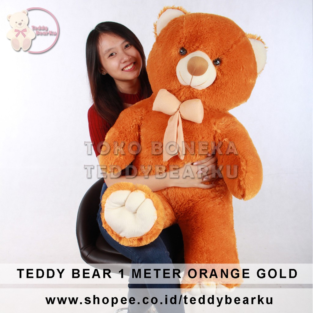 Jual BONEKA TEDDY BEAR JUMBO UKURAN 1 METER WARNA COKLAT GOLD KHAS