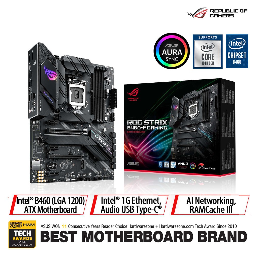 Jual ASUS ROG STRIX B460-F GAMING | Motherboard Intel Gen 10 LGA 1200 ...