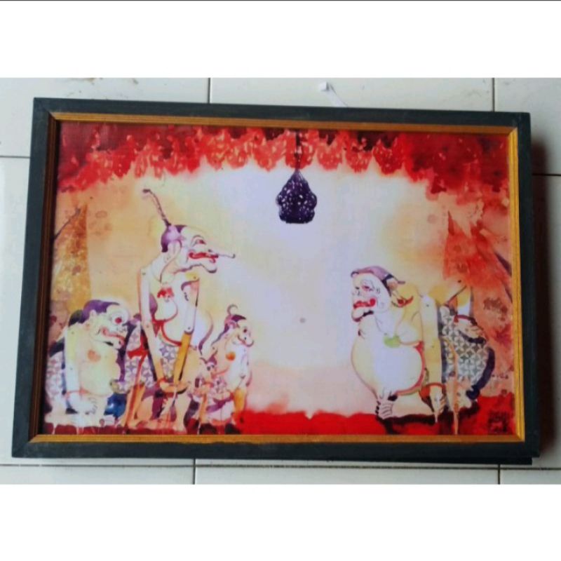 Jual Lukisan Cetak Wayang Punakawan Plus Bingkai Uk 65x45 Shopee