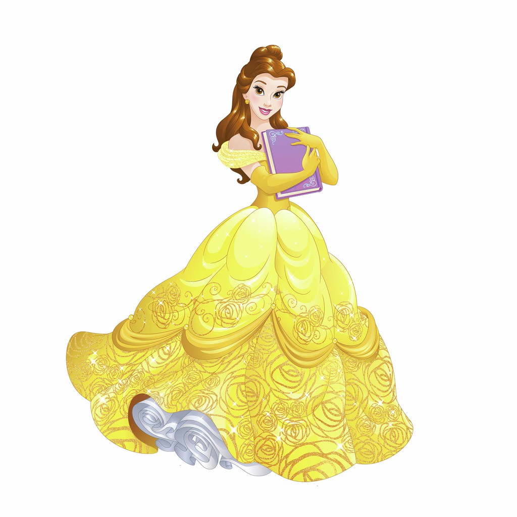 Jual Disney Princess Belle Sparkling With Glitter - Stiker Dinding ...