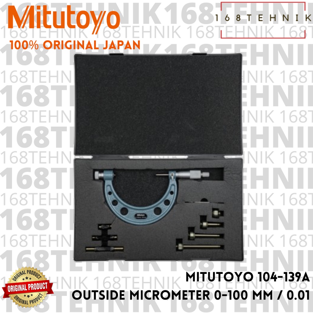 Jual MITUTOYO 104139A Outside Micrometer 0100 / 0.01mm Mikrometer