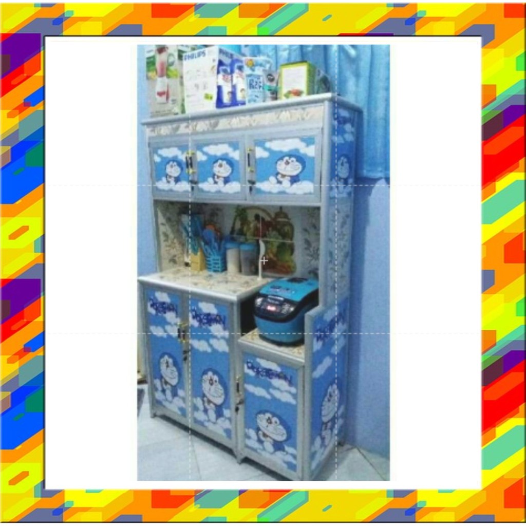 Jual Sticker Rak Piring 6 Pintu Motif Doraemon Dll Koleksi Stiker Rak ...