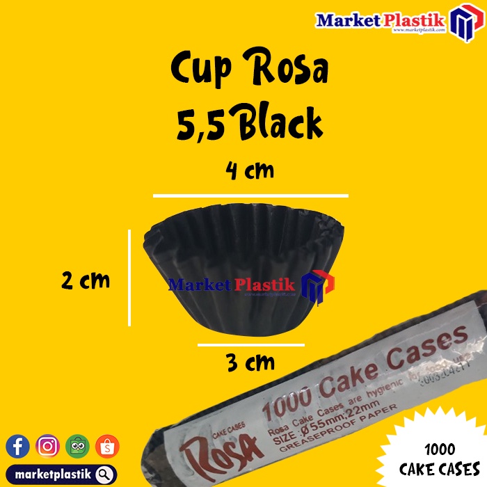 Jual Cake Cases/Cup Kue Kertas/Cake Cases Rosa Hitam 5.5cm/Cup Nastar ...
