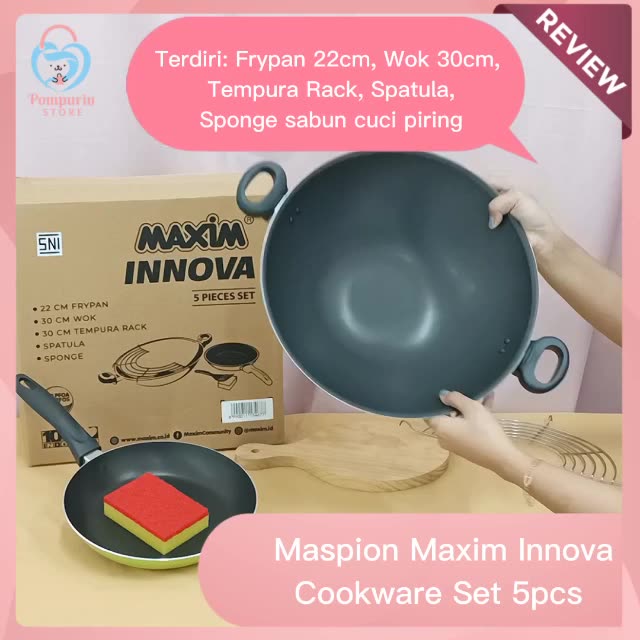 Jual MASPION Maxim INNOVA 5pcs Set - Wajan Frypan Wok Cookware Set ...