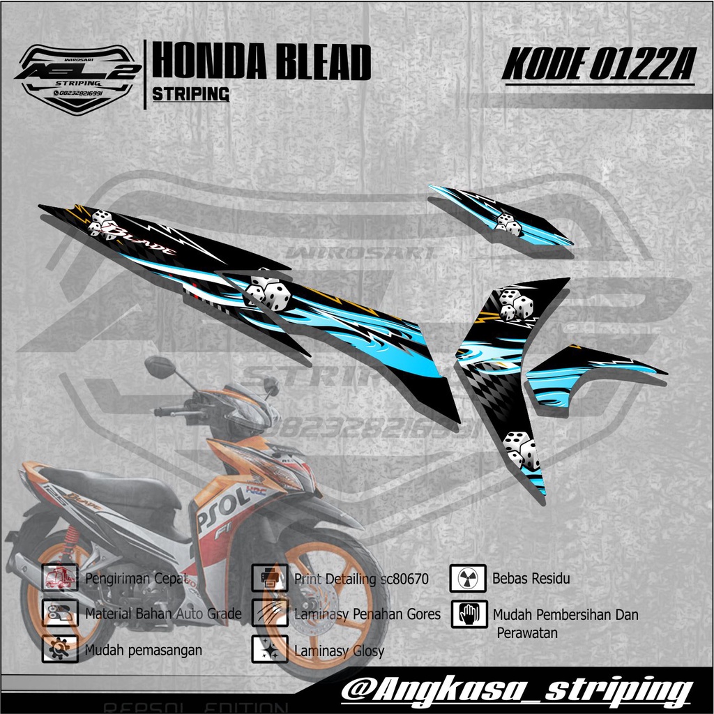 Jual 0122A STIKER STRIIPING MOTOR HONDA BLEAD | Shopee Indonesia