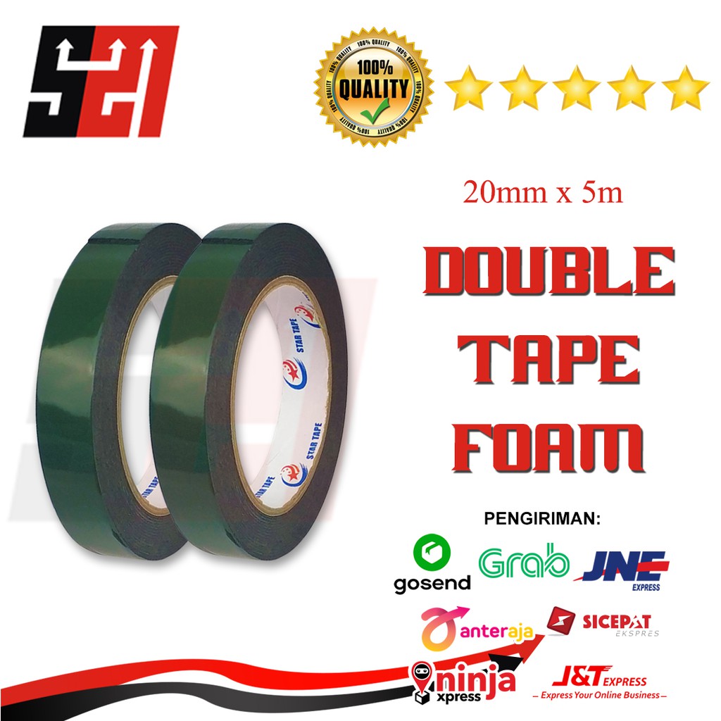 Jual Double Tape Foam Hijau Star Tape Shopee Indonesia