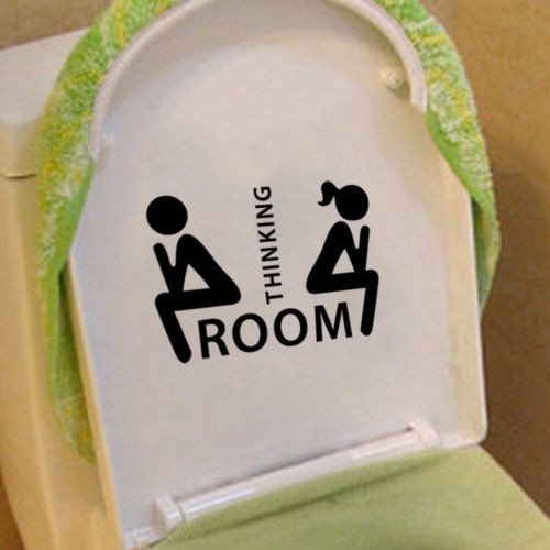 Jual Wall Sticker Bathroom Toilet Decoration Thinking Room Stiker ...