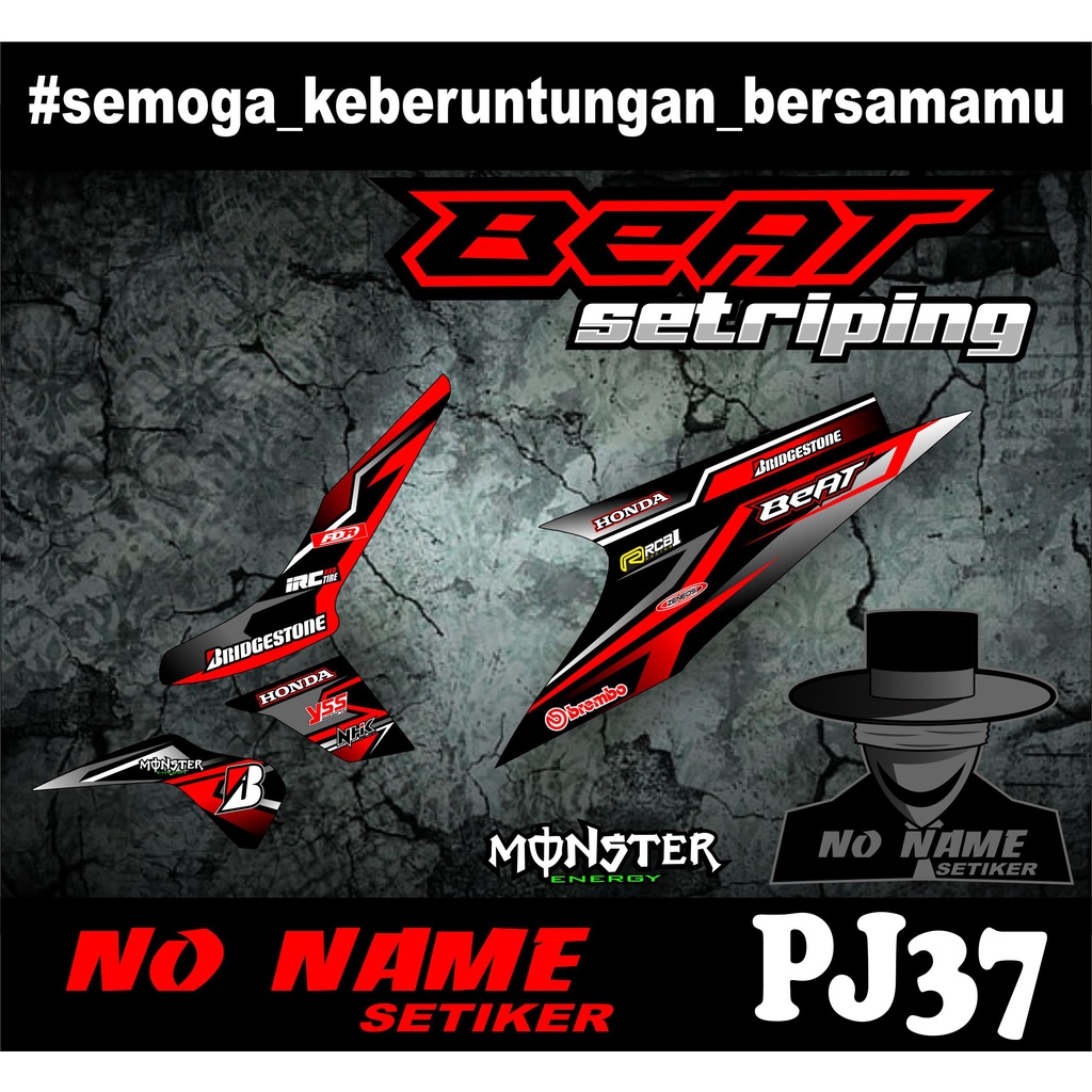 Jual Striping Beat Karbu Pj Variasi Sticker Stiker Skotlet Motor