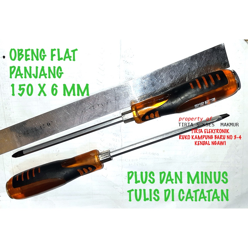 Jual OBENG GAGANG KARET PLUS (+) MINUS () 6 X 150 /OBENG GAGANG KARET