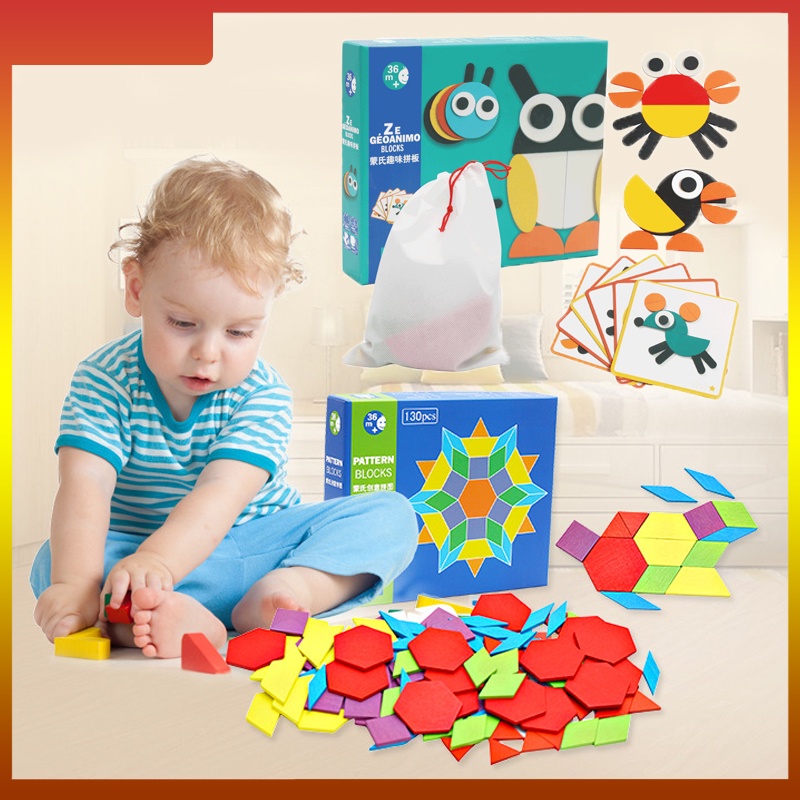 Jual Mainan Edukasi / Montessori/Mainan Balok Kayu / Puzzle Kayu ...