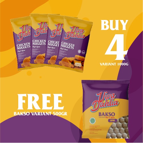 Jual Paket 4 Viva Dahlia Chicken Nugget 1000gram Gratis 1 Viva Dahlia