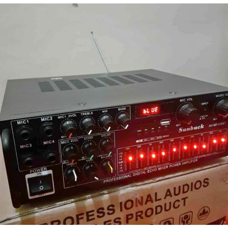 Jual Ampli Karaoke Equalizer Bluetooth Stereo Amplifier Treble Bass ...