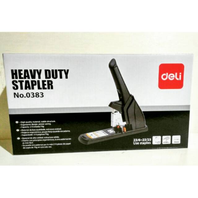 Jual Stapler jilid /steker jilid Heavy Duty Deli 0383 kapasitas 210