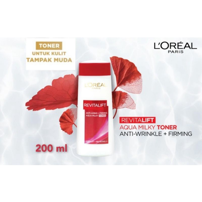 Jual Loreal Revitalift Aqua Milky Toner 200ml Shopee Indonesia