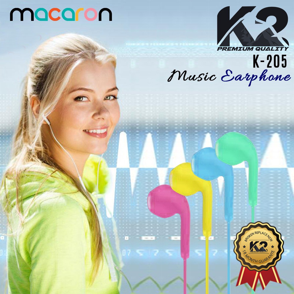 Jual Devano - Headset / Handsfree K-205 Macaron K2 Premium Quality ...