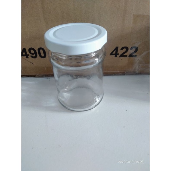 Jual Toples kaca mini Jar kaca tutup Gold dan putih IGS-200LCC GOLD ...