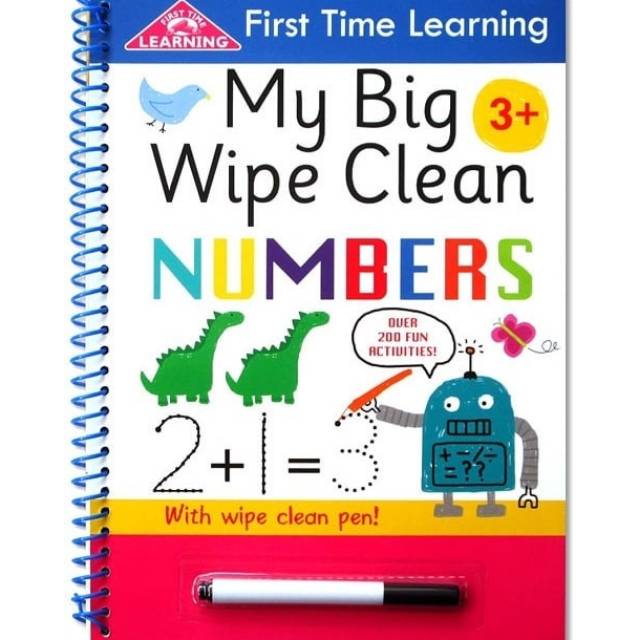 Jual First Time Learning My Big Wipe Clean NUMBERS with wipe clean pen ...