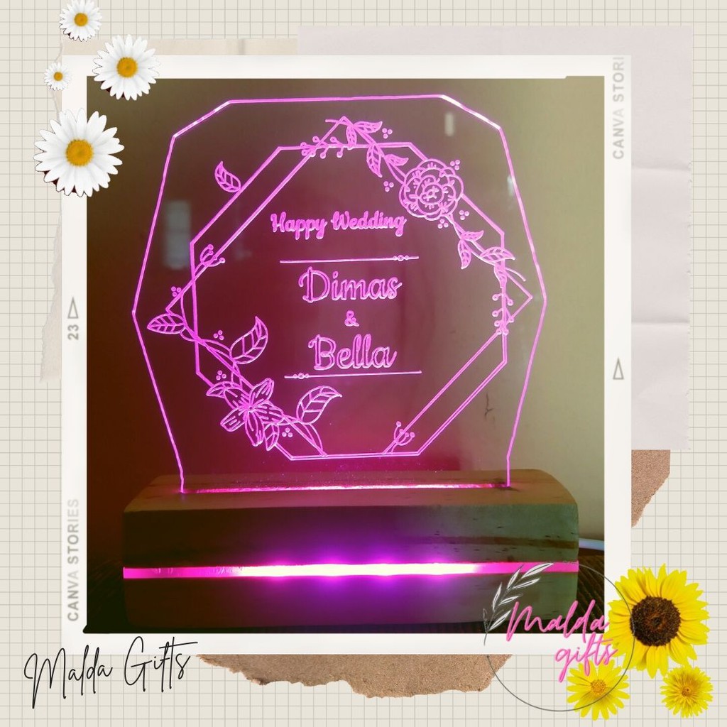 Jual (TERMURAH) LAMPU AKRILIK CUSTOM | LAMPU TIDUR AESTHETIC | DEKORASI