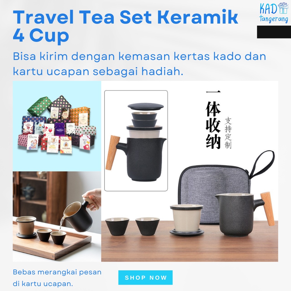 Jual Cangkir Tea Set Travel Portable Bag Tea Pot Chinese Mini Gelas