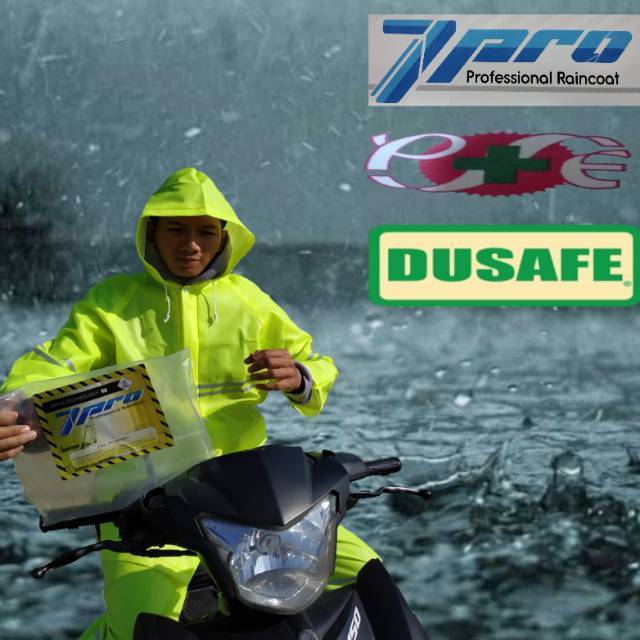 Jual JAS HUJAN PVC (7PRO/PSE/ DUSAFE) polyester 100%-Original,hijau ...
