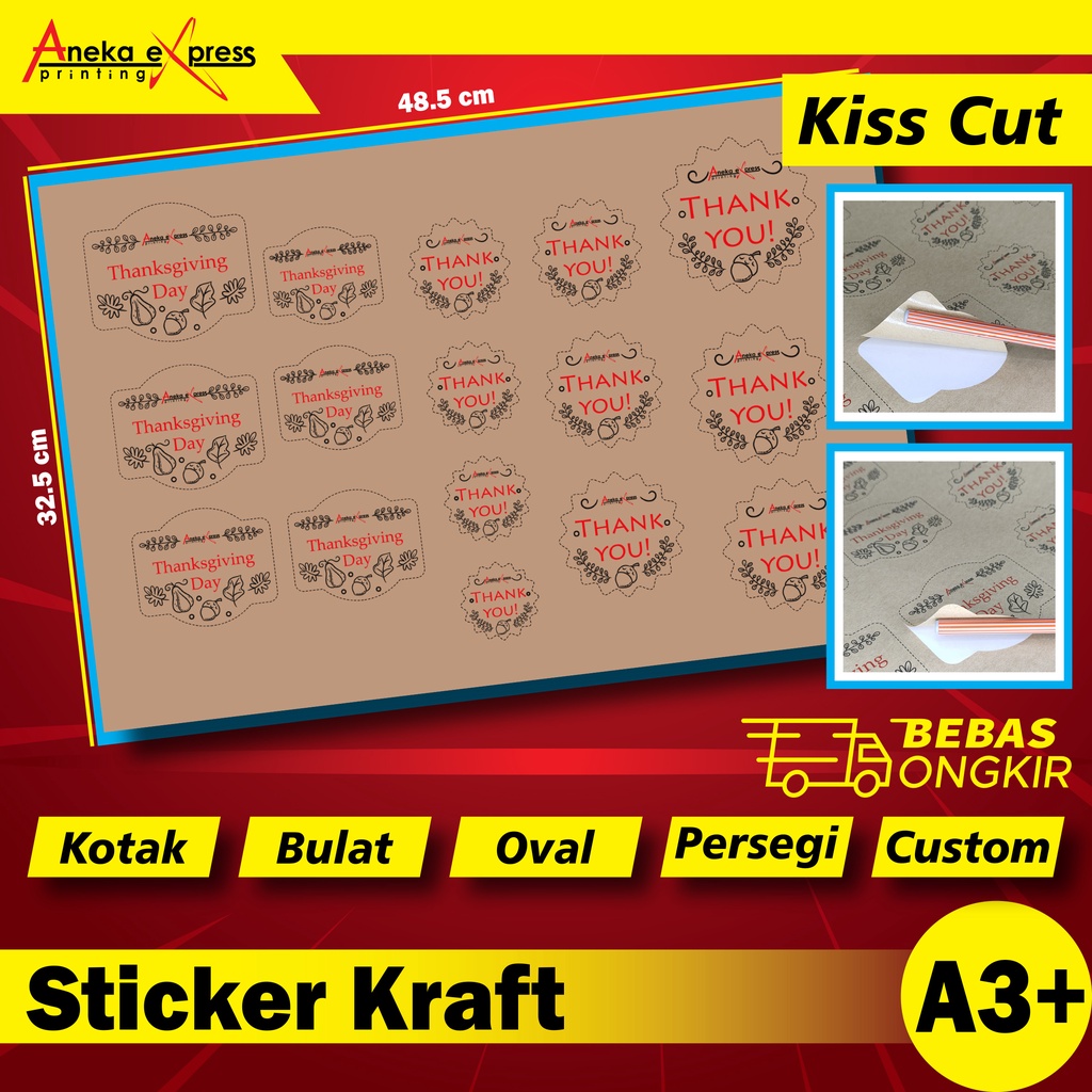 Jual Print Stiker | Cetak Sticker Kraft / Samson Kraft A3+ | Stiker ...